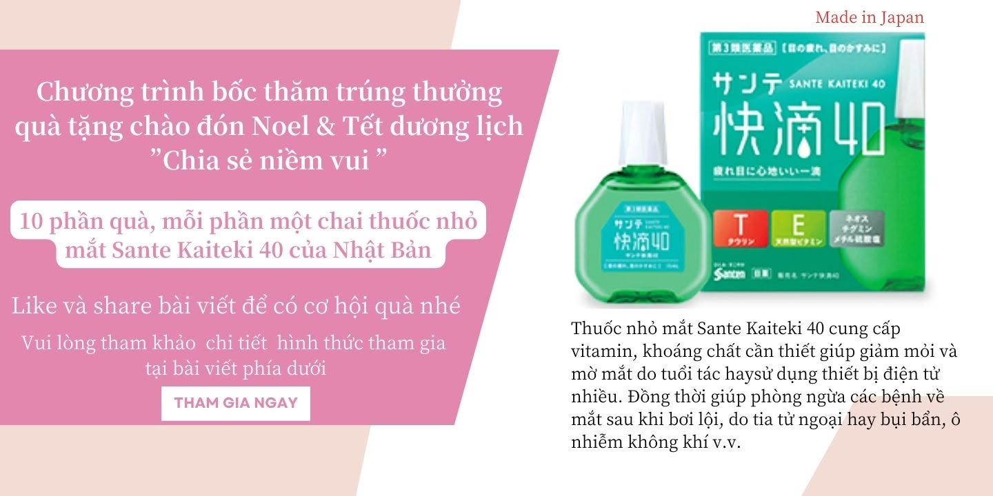 Thuốc nhỏ mắt chống mõi mắt và giúp mắt sáng Sante Kaiteki 40 - Sante xanh lá - Ảnh 2