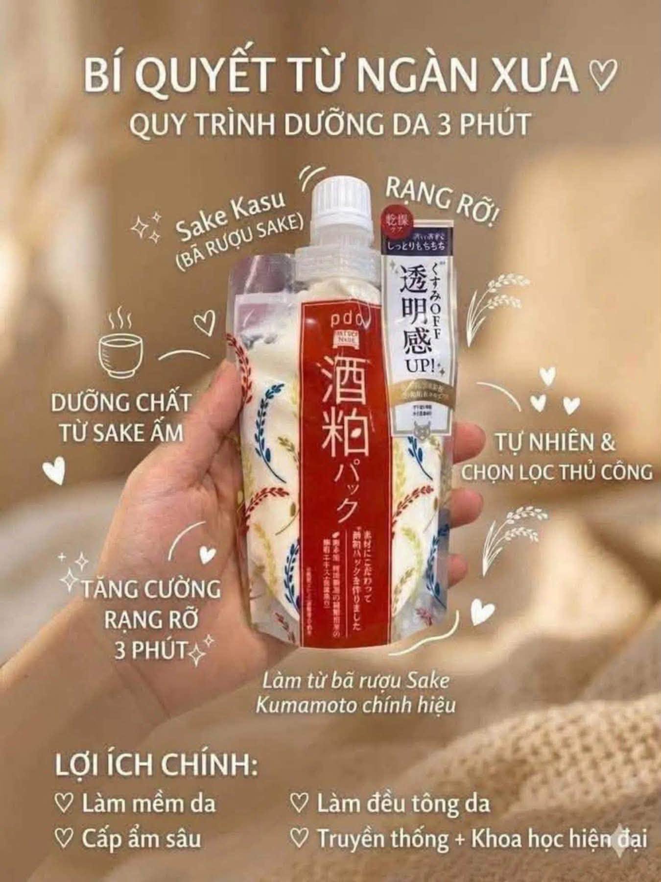MẶT NẠ BÃ RƯỢU SAKE PDC WAFOOD – em này hot bên Nhật lâu lắm rồi nhaaa - Ảnh 4